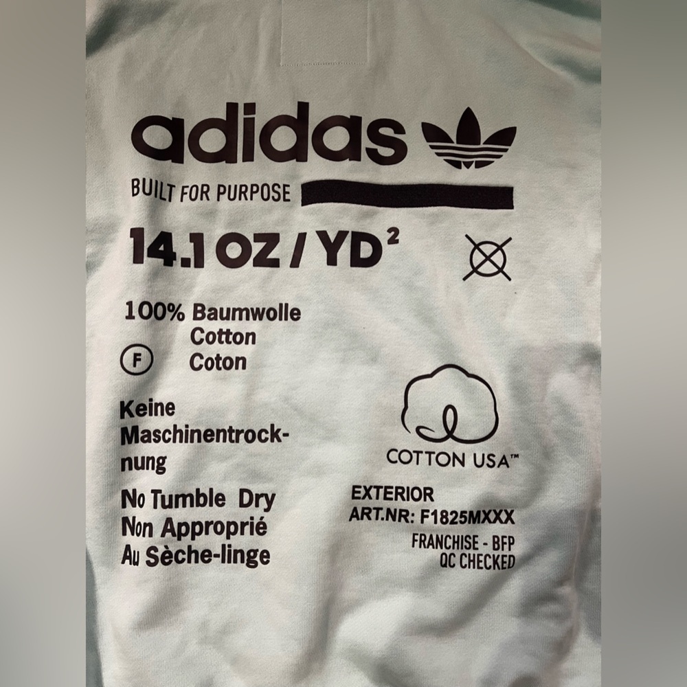 Teal Adidas Built for Purpose Hoodie M - Picture 5 of 6
